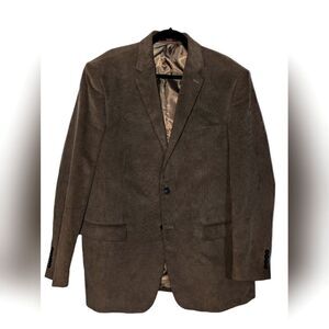 Adolfo Mens Blazer Sport Coat Two Button Casual Jacket Size 46L Corduroy Suits